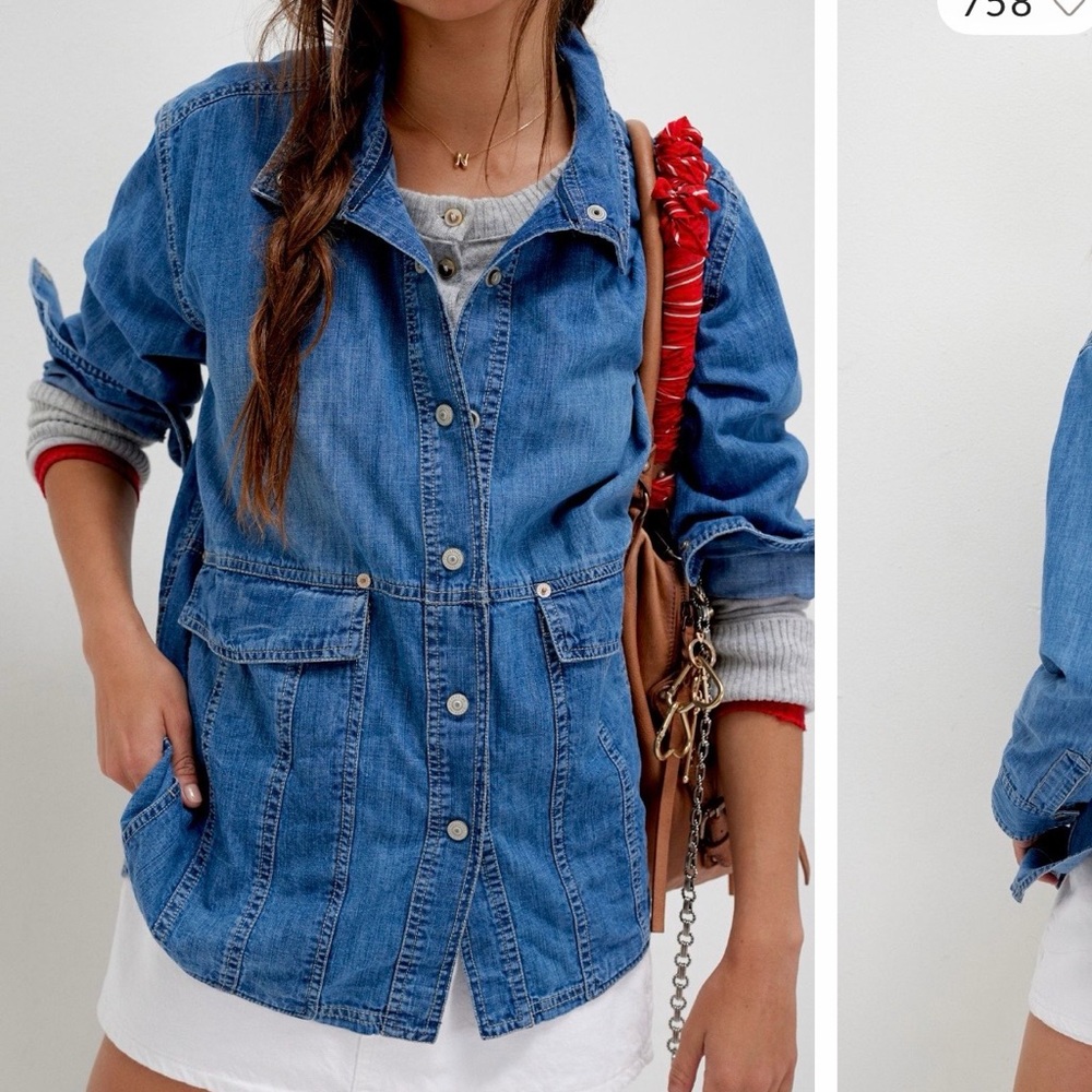 Free People Classic Blue Jean Jacket